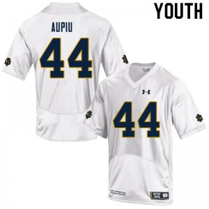 Notre Dame Fighting Irish Youth Devin Aupiu #44 White Under Armour Authentic Stitched College NCAA Football Jersey IQS5099UA